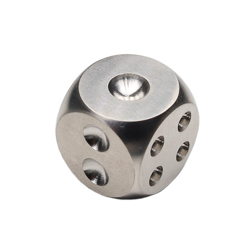 Solid TC4 Titanium Dice 14mm 0.55 Inch 6 Sided Ice Cube EDC Toy Necklace Pendant 07FC0E-D4 - KOEEK