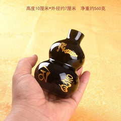 Obsidian Gourd Figurine Six Word Mantra Feng Shui Home Entryway Decor 07FC0E-D4 - KOEEK