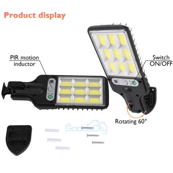 ny 1200000lm LED Solar Flood Light Security Bevægelsessensor Udendørs Yard Street Wall