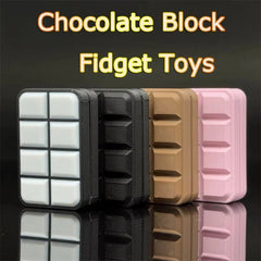 Novelty 3D Chocolate Block Fidget Toys EDC Plastic Push Fidget Slider Fun Toy 07FC0E-D4 - KOEEK