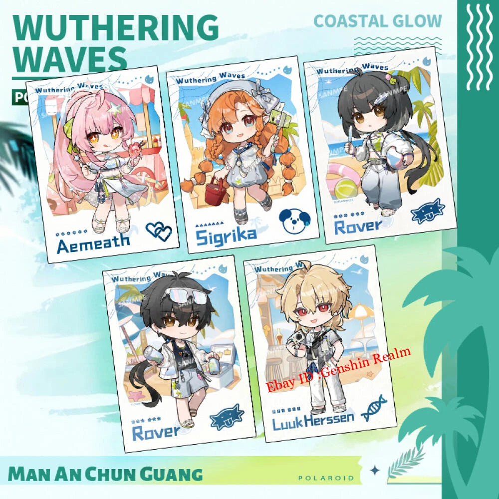5Pcs/Set Anime Wuthering Waves Limited Edition Card Decor Collection Gift 07FC0E-D4 - KOEEK