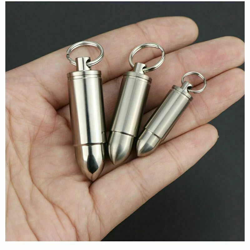 EDC Titanium Waterproof Sealed Box Portable Medicine Bottle Key Pendant Tank 07FC0E-D4 - KOEEK