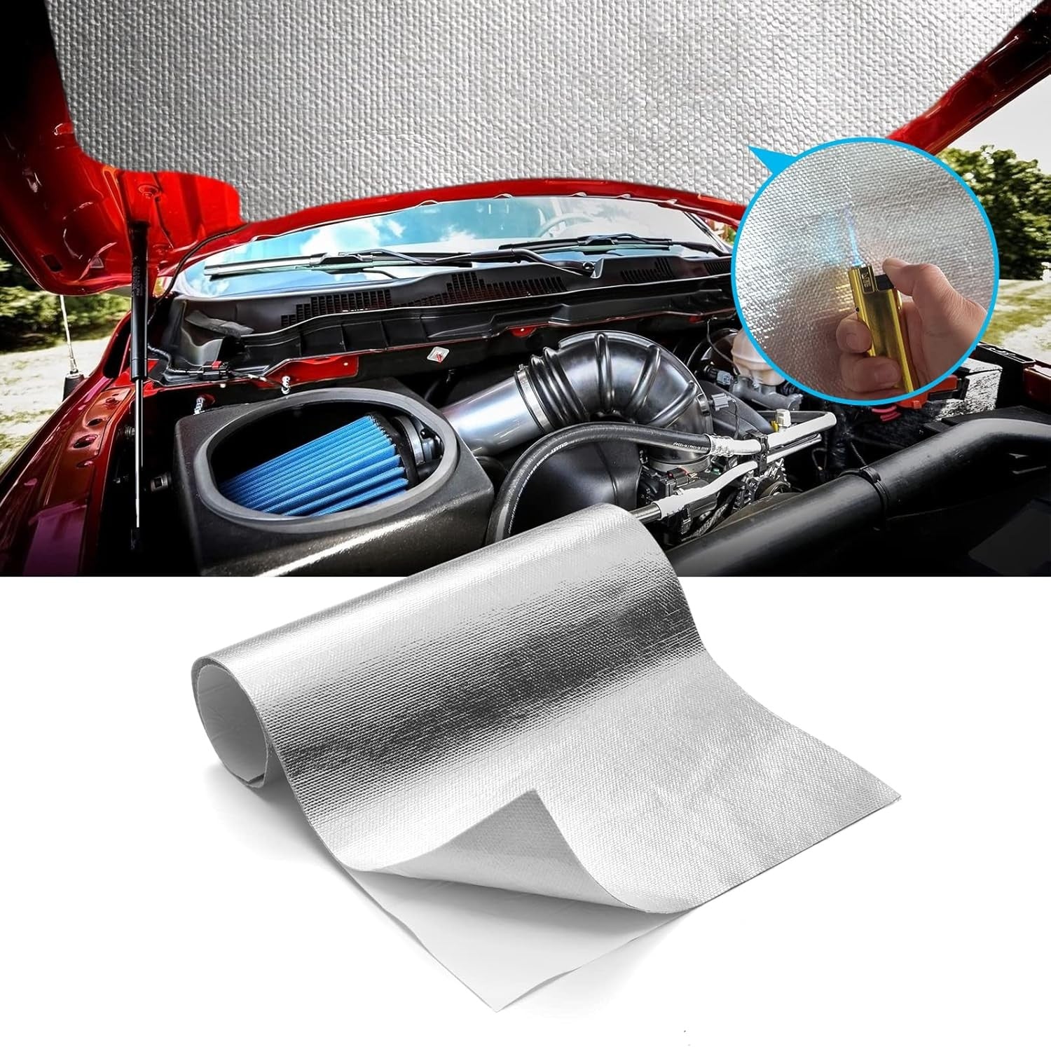 new FLASLD Aluminized Heat Shield Thermal Barrier Adhesive Backed 12 x 12 Inch FLASLD - KOEEK