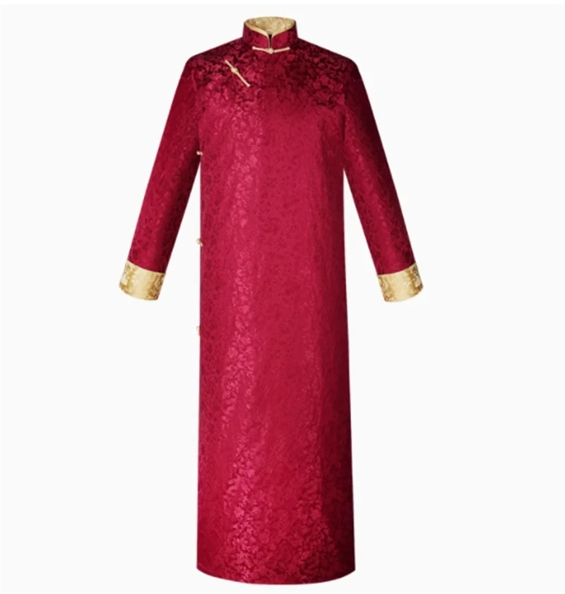 Traditional Chinese Clothing Men Cheongsams Hanfu Long Robes Kung Fu Tang Jacket 07FC0E-D4 - KOEEK