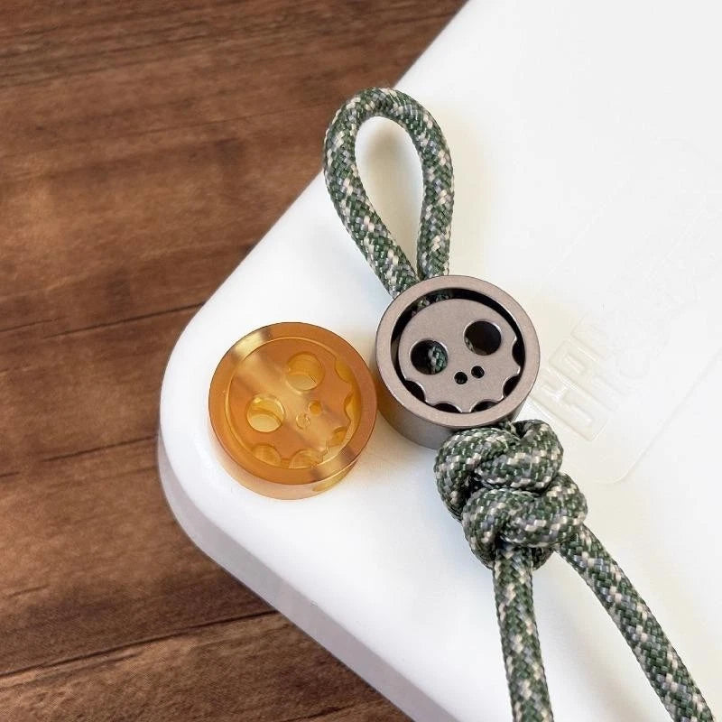 Titanium PEI Knife Lanyard Bead Paracord Pendant EDC Charm Bracelet Skull Beads 07FC0E-D4 - KOEEK