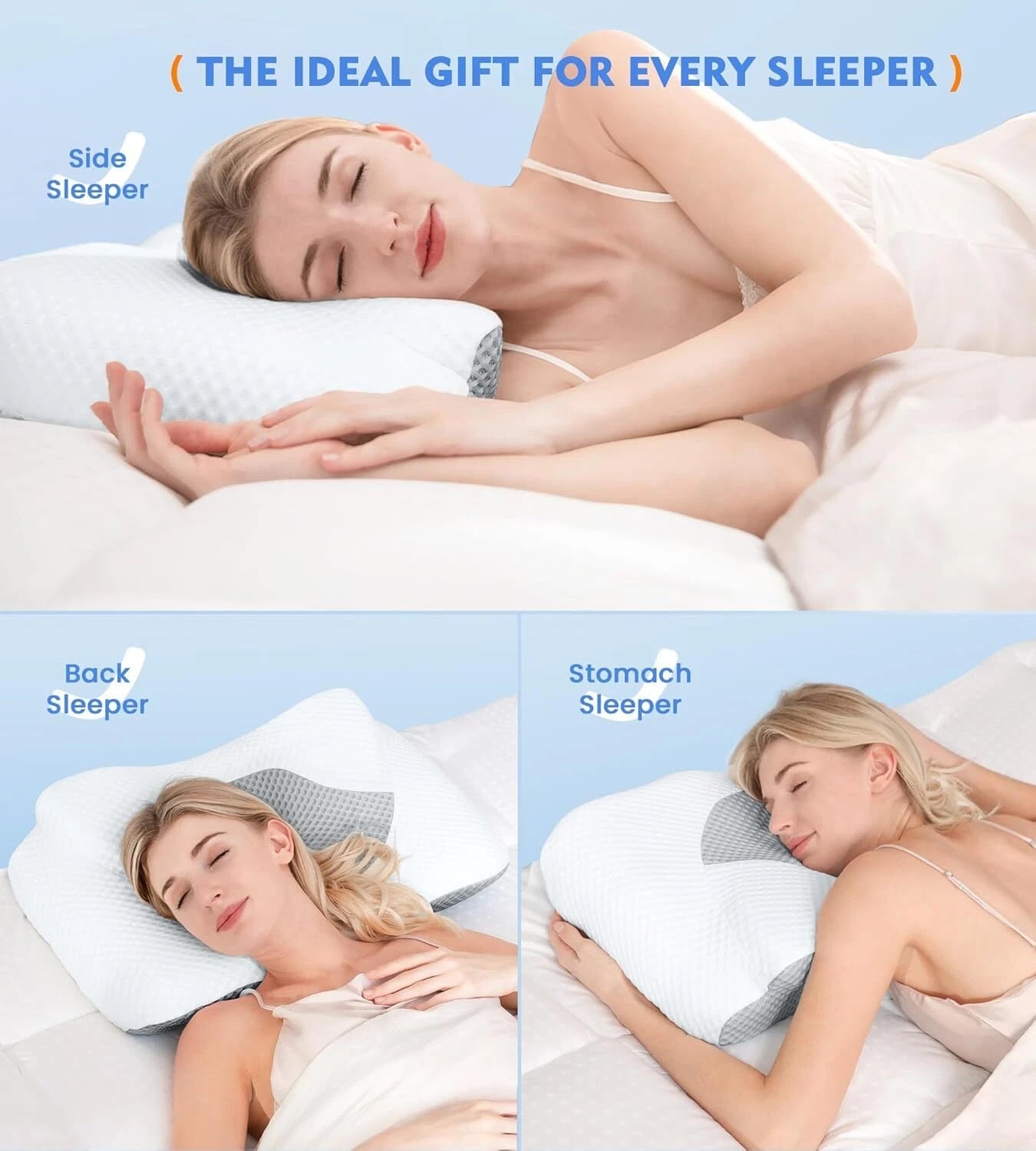 Cervical Pain Relief Cervical Pillow, Hollow Design Odorless Memory Foam Pillow 07FC0E-D4 - KOEEK