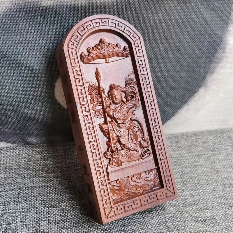 Lightning Strike Jujube Wood Token Embossed Zhongtan Marshal Nezha Token Nezha 07FC0E-D4 - KOEEK
