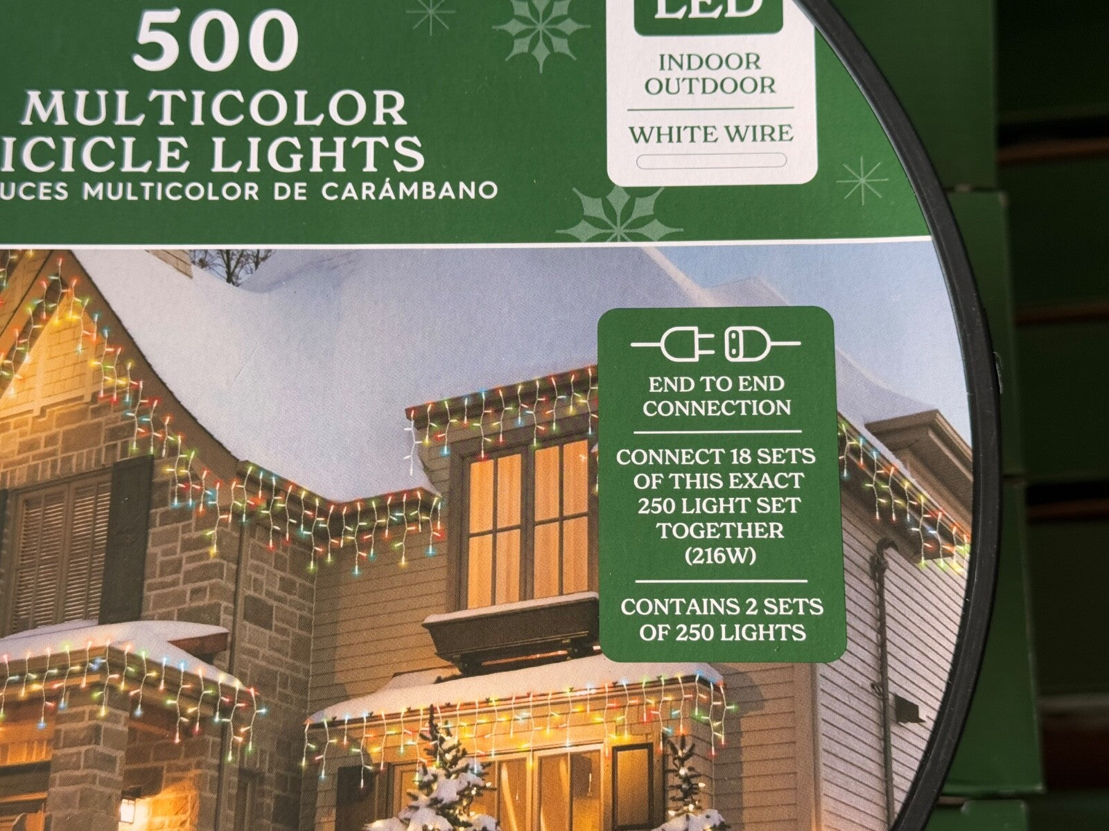 ! Holiday Time 500-Count Multicolor LED Icicle Lights with White Wire HOLIDAY TIME - KOEEK