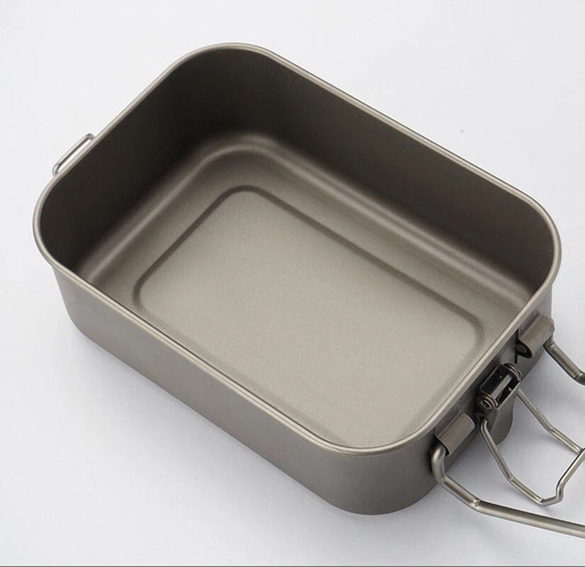 800ml Outdoor Survival Lightweight Pure Titanium Mess Tin Fast Cooking Mess Kit 07FC0E-D4 - KOEEK