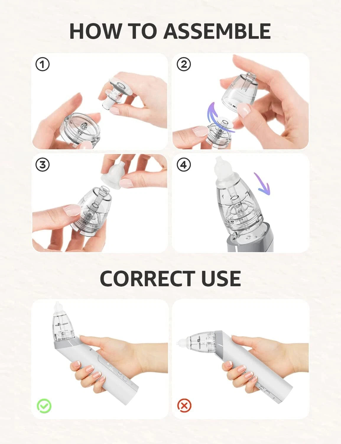 Baby Nasal Aspirator, Baby Nasal Aspirator with 3 Soft Silicone Tips 07FC0E-D4 - KOEEK