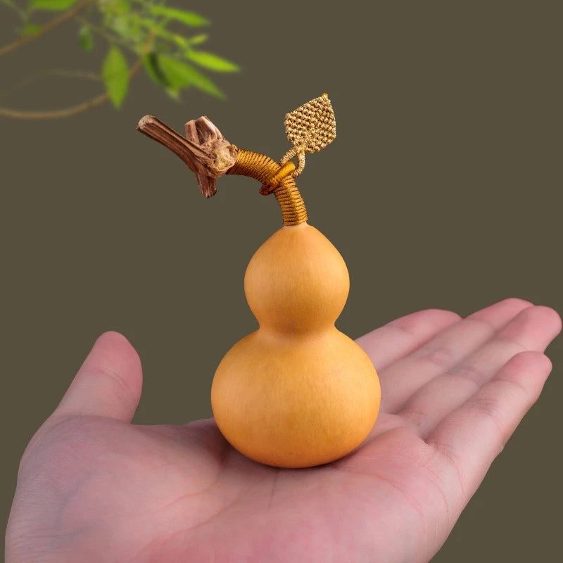7cm Exquisitely Natural Gourd Ornaments Golden Leaf Ornament Handicraft 07FC0E-D4 - KOEEK