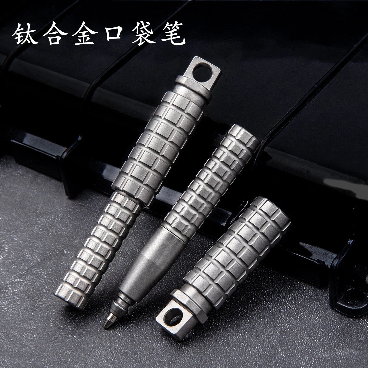 Titanium Alloy Mini Pocket Pen Outdoor EDC Tool Portable Keychain Ballpoint Pen 07FC0E-D4 - KOEEK