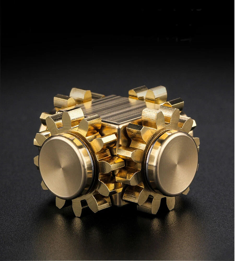 EDC Gear Linkage Brass Gyroscope Fingertips Spinning Top Gearwheel Gyro Toy Tool 07FC0E-D4 - KOEEK