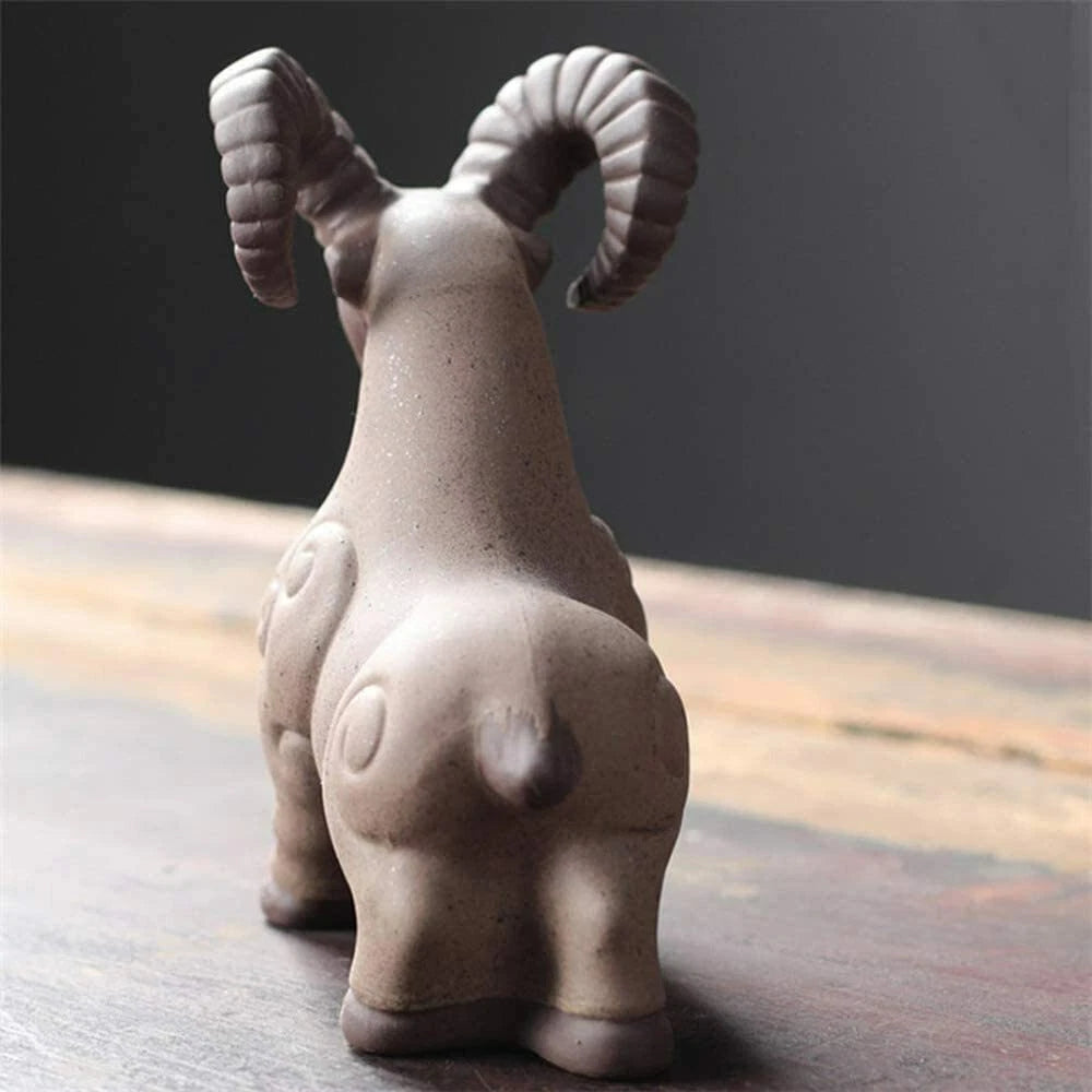 Purple Clay Goat Tea Pet Ornaments Ceramic Animal Figurine Tea Tray Accessories 07FC0E-D4 - KOEEK