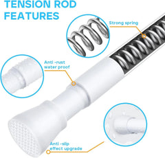 White Tension Curtain Rod for Windows 28 to 48 inch, Adjustable Expandable 07FC0E-D4 - KOEEK