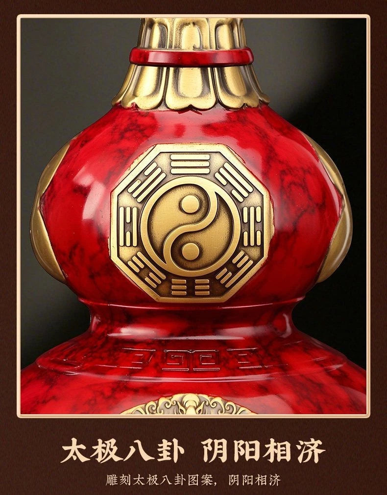 Brass Bagua Gourd Figurine With Lid Feng Shui Home Decor Housewarming Gift 07FC0E-D4 - KOEEK