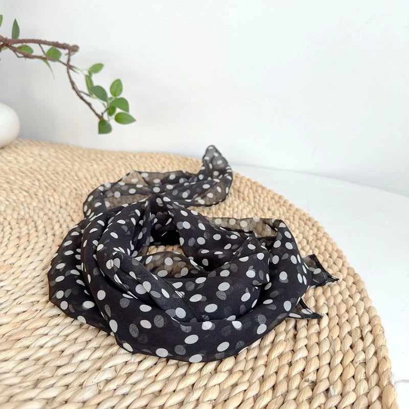 Womens Real Silk Black Stripe Scarf Fashion Necktie Neckerchief Fashion Accesory 07FC0E-D4 - KOEEK