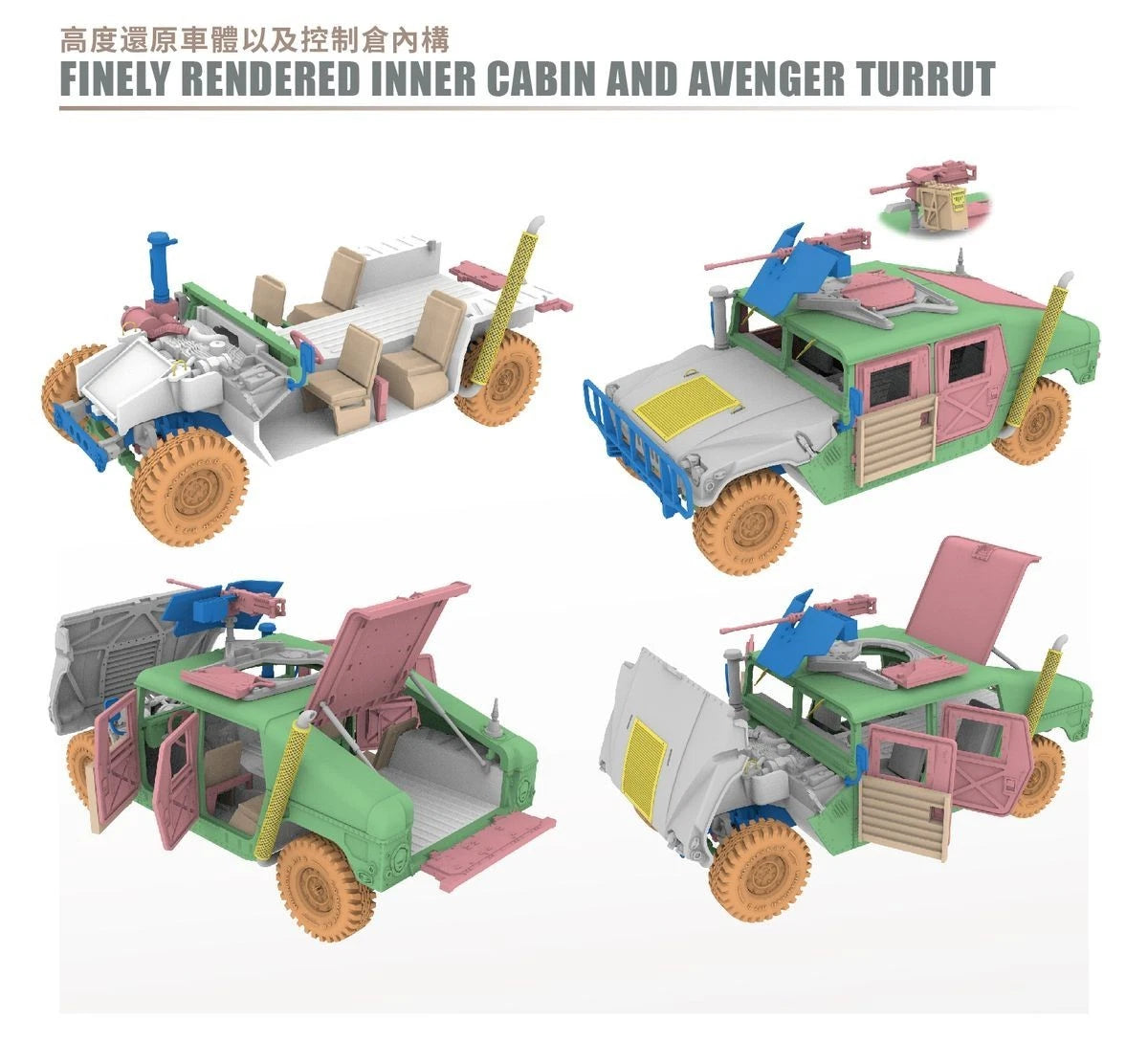 T-MODEL TK7319 /72 U.S.M1026 4X4 High Mobility Multipurpose Wheeled Vehicle T-MODEL - KOEEK
