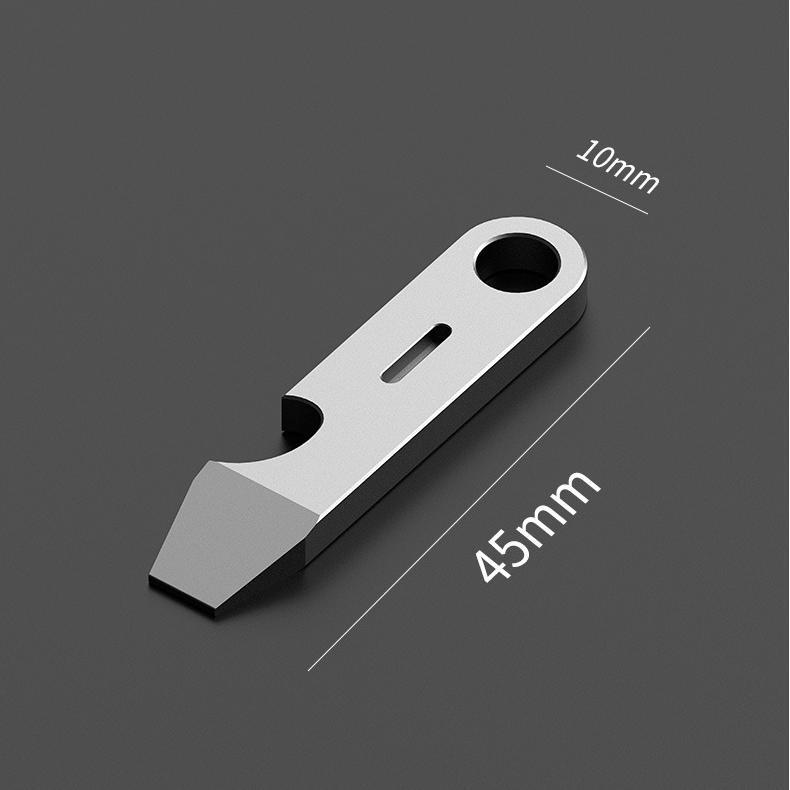 Titanium Keychain Pry Bar Crowbar Bottle Opener Ruler with Titanium Key Ring EDC 07FC0E-D4 - KOEEK