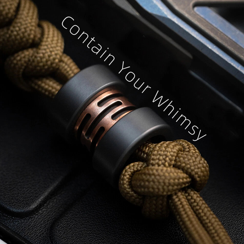 Titanium Alloy Folding Knife Handle Lanyard Bead Umbrella Rope EDC Key Tool Bead 07FC0E-D4 - KOEEK