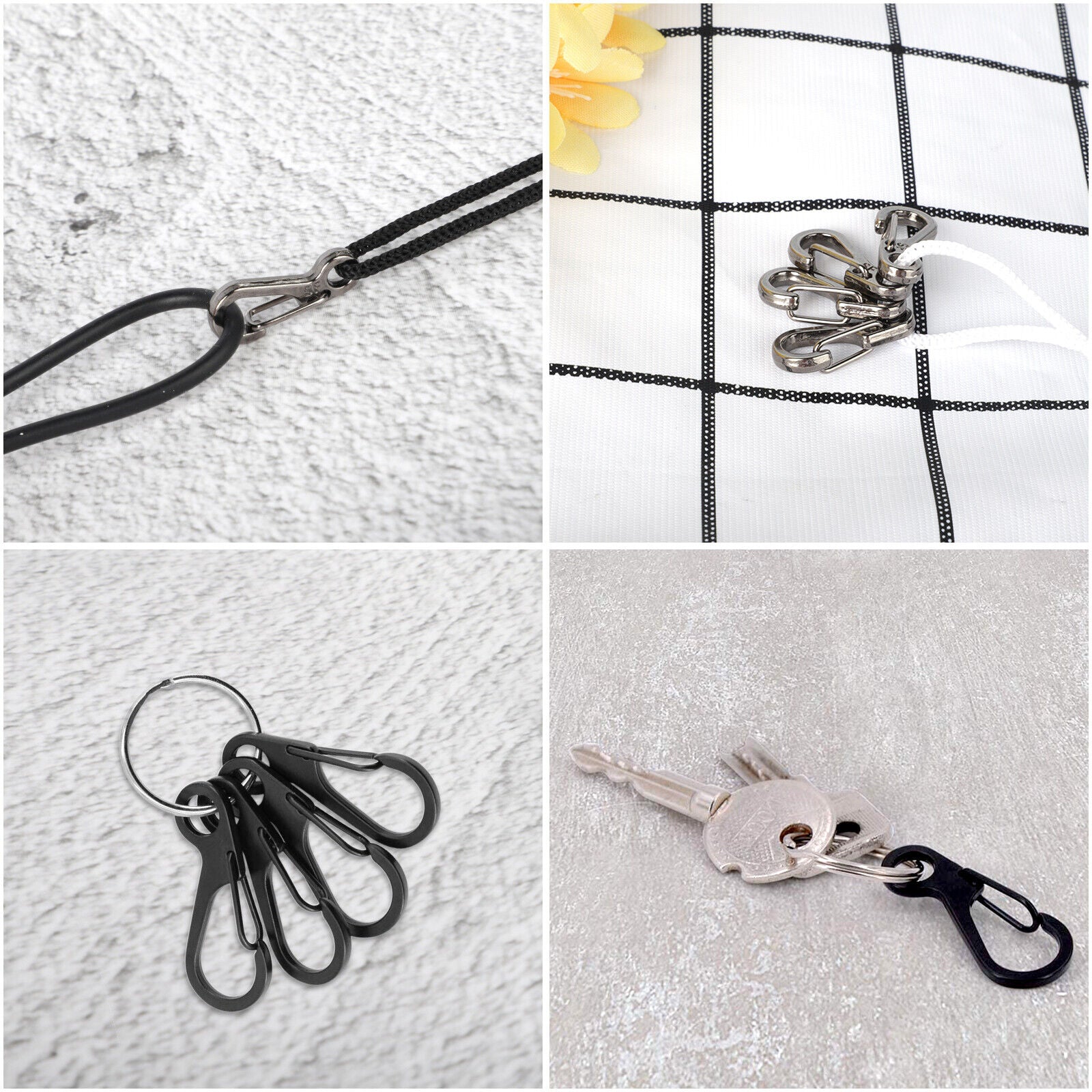 10-40x Mini SF Aluminum Spring Carabiner Clip Keychain Outdoor Snap Camping Hook koeek - KOEEK