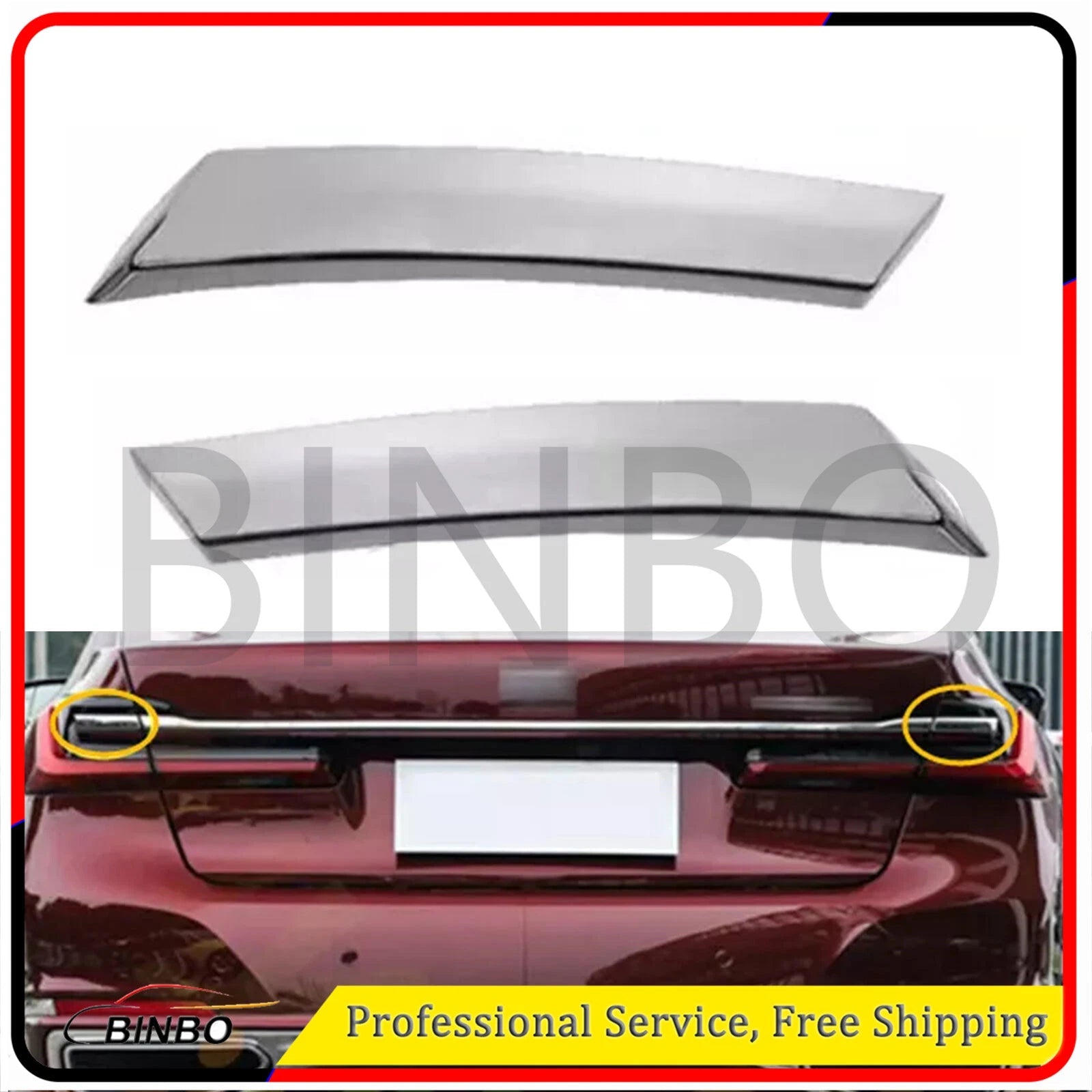 Pair Rear L&R Tail Brake Light Trim Strip Fit For BMW G12 7-Series 20-2022 07FC0E-D4 - KOEEK