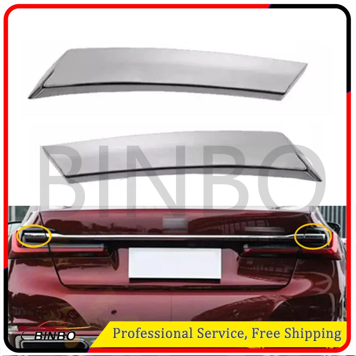 Pair Rear L&R Tail Brake Light Trim Strip Fit For BMW G12 7-Series 20-2022 07FC0E-D4 - KOEEK