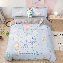Cinnamoroll Cotton Bedding Set Sheet Quilt Cover Duvet Covers Sheet Pillow Case 07FC0E-D4 - KOEEK