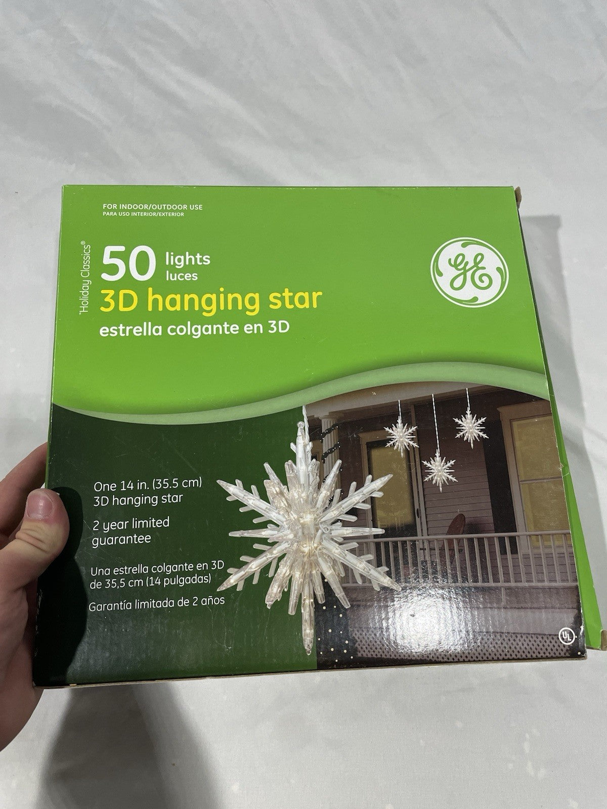 GE Christmas 3D Hanging Star 50 Light Decoration 14” Indoor/Outdoor NOS GE - KOEEK