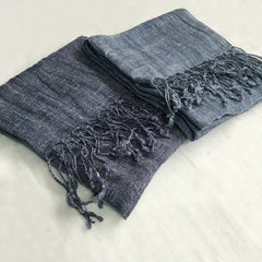 Mens  Flax Linen Breathable Scarf Solid Tassel Unisex Shawl Soft Neckerchief 07FC0E-D4 - KOEEK