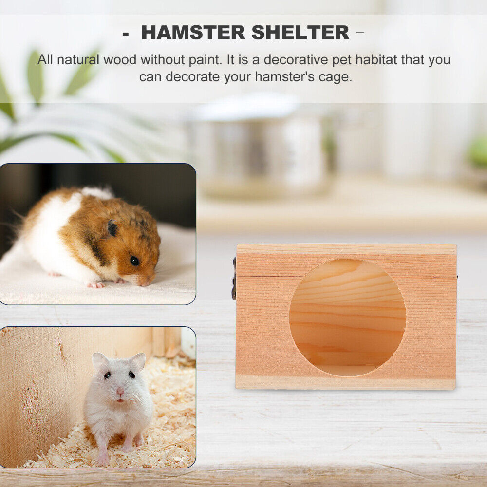 new Hamster House Toy Wooden Hamster Home Hamster Shelter Chinchilla Hideout House koeek - KOEEK