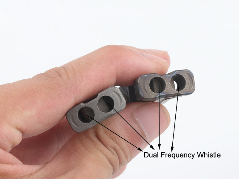 Titanium Alloy Twin Tubes Safety Whistle SOS High Frequency outdoor Survival EDC 07FC0E-D4 - KOEEK