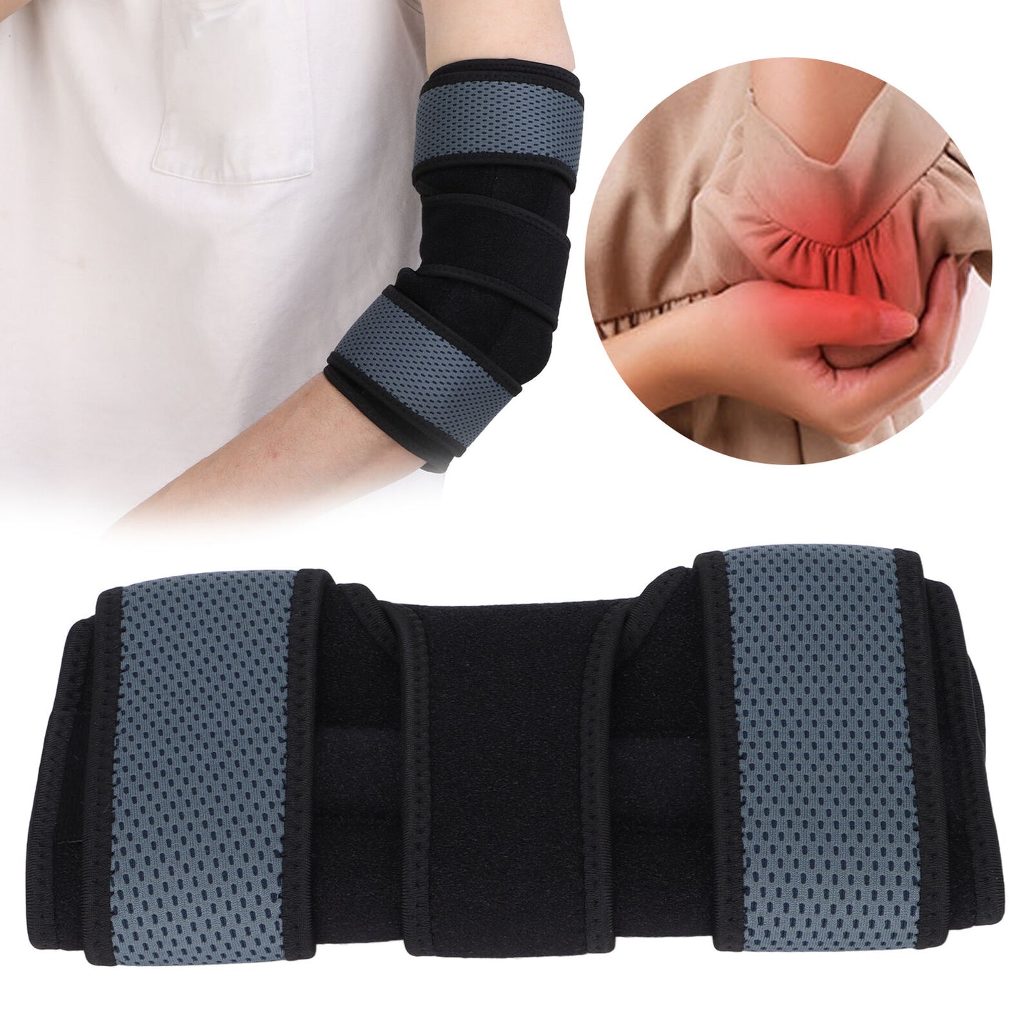 new Breathable Elbow Brace Elbow Brace Arthritis Support For Ulnar Nerve Damage koeek - KOEEK