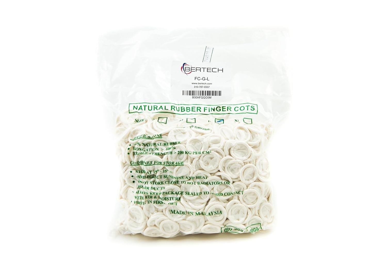 new General-Purpose Latex Finger Cots, Large, White 07FC0E-D4 - KOEEK