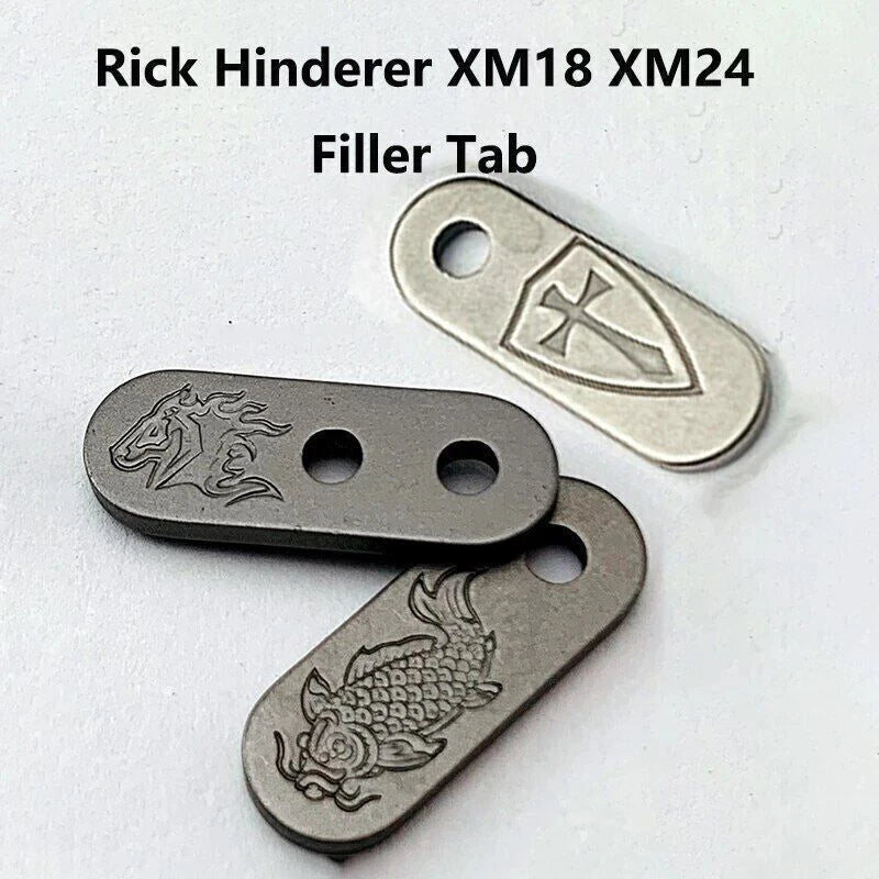 3pcs Titanium Fold Knife Back Filler Tab Spcacer for Rick Hinderer XM18 XM24 07FC0E-D4 - KOEEK