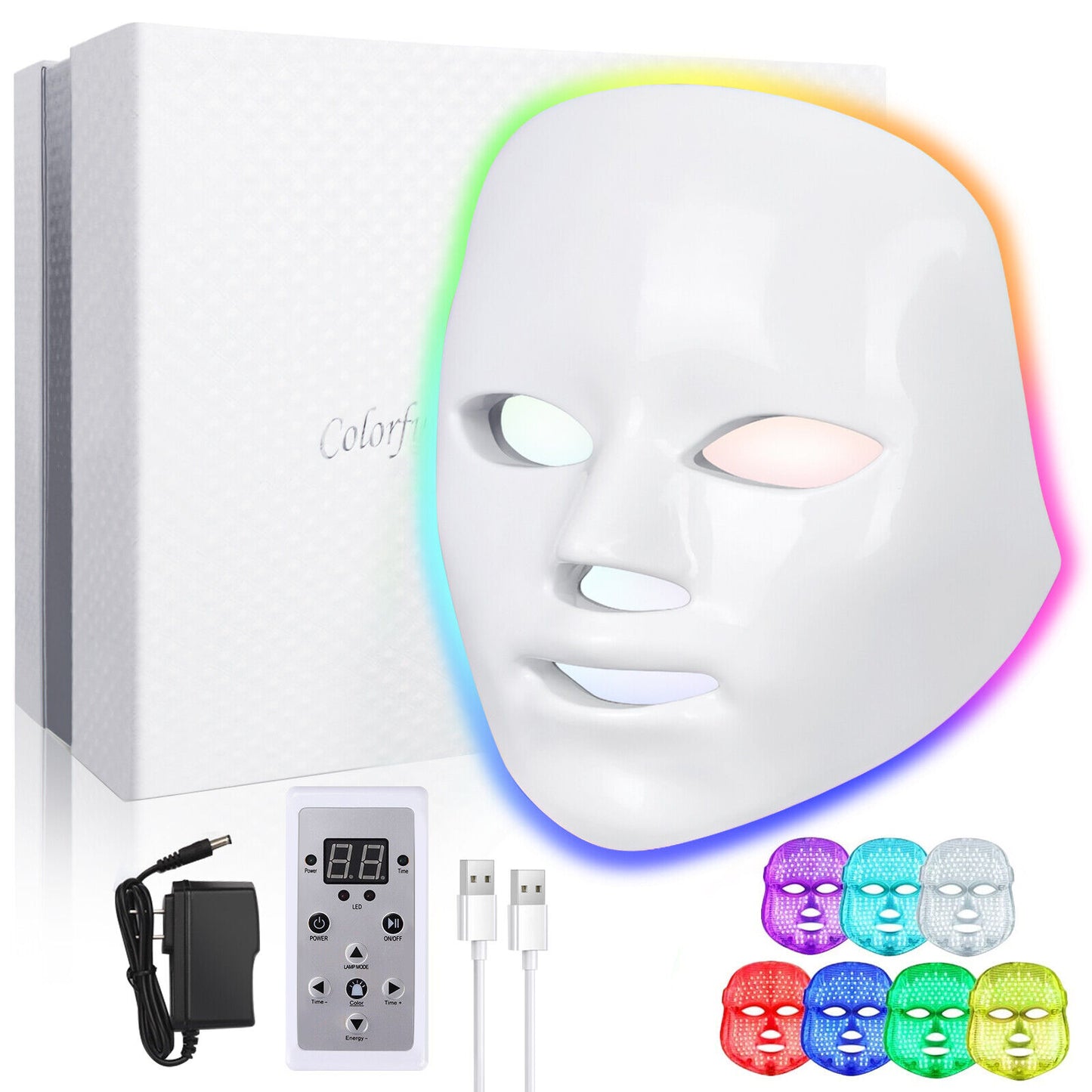 ny Red Light Therapy Face LED Face Mask Lys Therapy Mask for Facial Skin Care US