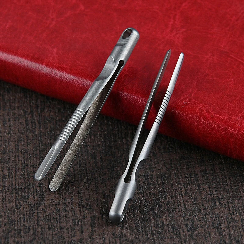Mini CNC Titanium Keychain Tweezers Pocket Outdoor Lightweight Clamping EDC Tool EDC - KOEEK