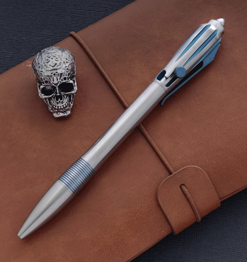 EDC Titanium Alloy Pocket Ballpoint Pen Tactical Working Signature Pen 5-Refills 07FC0E-D4 - KOEEK