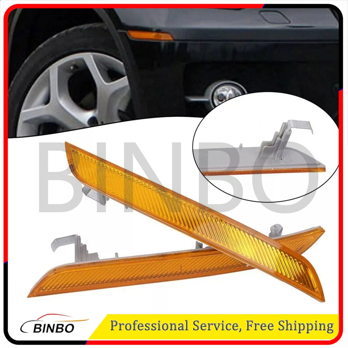 Amber Front Bumper Fender Side Marker Reflector Light For X6 E71 E72 07-2014 07FC0E-D4 - KOEEK