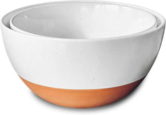 Ceramic Large Mixing Bowls Set of 2 Nesting Bowls Extra Large 2.5 and 1.6 Quart 07FC0E-D4 - KOEEK