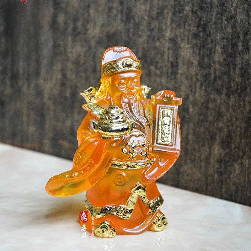 Exquisite Resin Gilded Buddha Statue Decoration Ornament God of Wealth 07FC0E-D4 - KOEEK