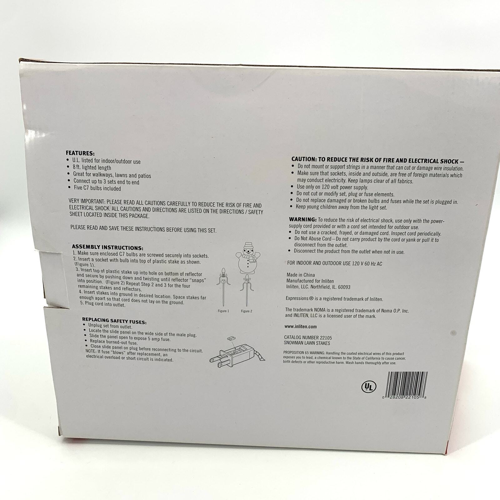 NOMA  Old Stock Un 5 Lighted Snowman Pathway Lawn Stakes Christmas Decor NOMA - KOEEK