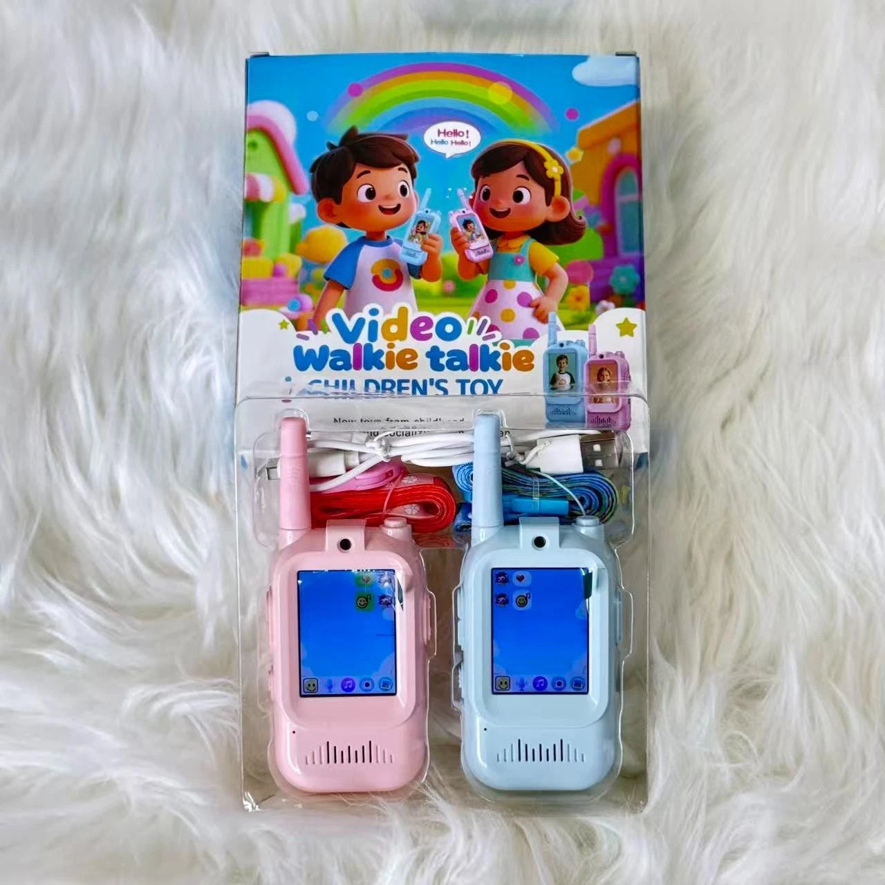 2-Pack Rechargeable Video Walkie Talkies Perfect Gift for Kids Ages 3-12 07FC0E-D4 - KOEEK