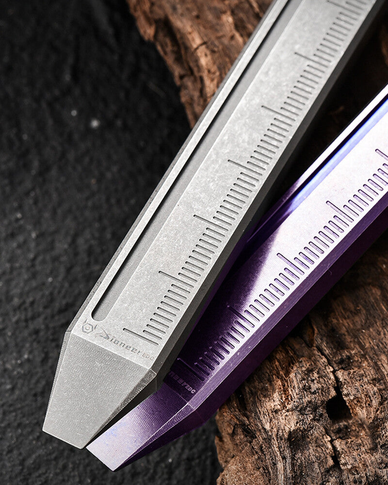 Outdoor Titanium Alloy Scale 90MM Metric Ruler Construction Site EDC Multi Tools 07FC0E-D4 - KOEEK