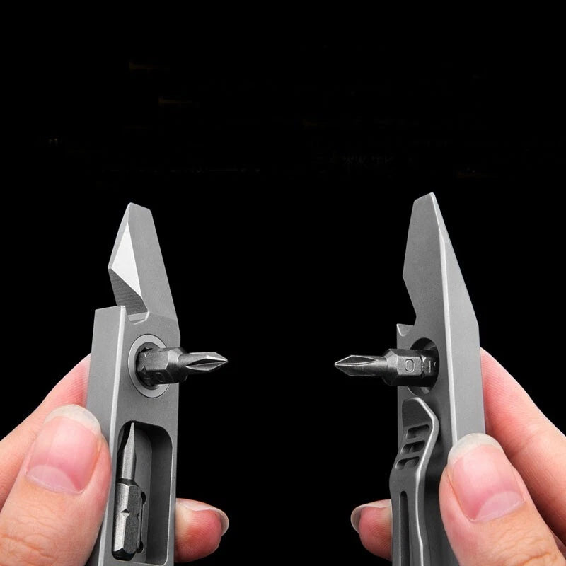 Titanium Alloy Pocket Pry Bar Ratchet Wheel Crowbar Outdoor Multi Tools EDC 07FC0E-D4 - KOEEK
