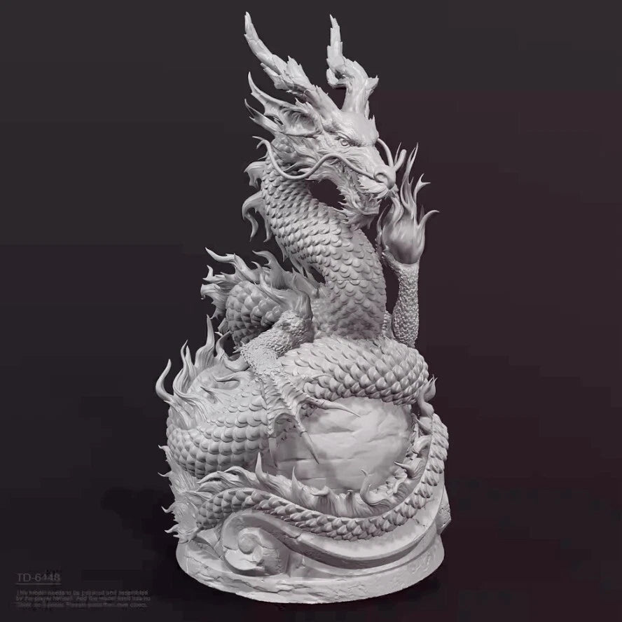 H/80mm resin figure model Chinese Mythical Dragon 3D Printing unassembled 07FC0E-D4 - KOEEK