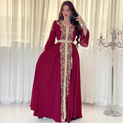 Embroidery Abaya Women Muslim Maxi Dress Kaftan Long Robes Ramadan Gown Dresses 07FC0E-D4 - KOEEK