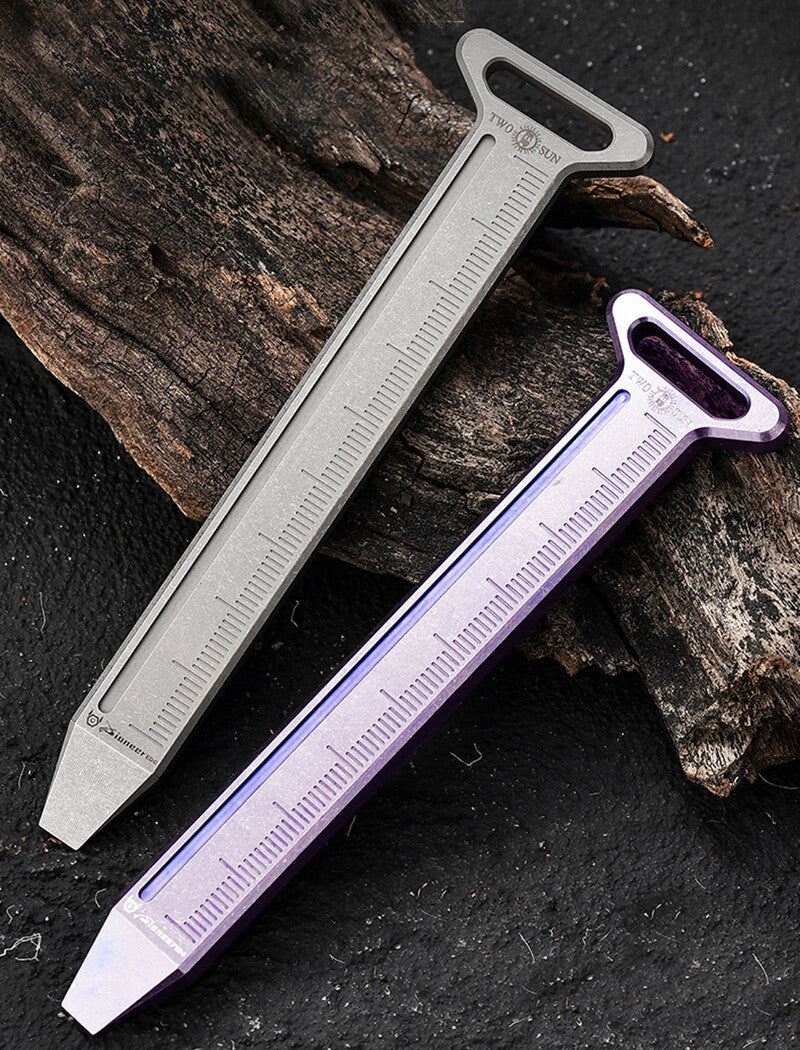 Outdoor Titanium Alloy Scale 90MM Metric Ruler Construction Site EDC Multi Tools 07FC0E-D4 - KOEEK