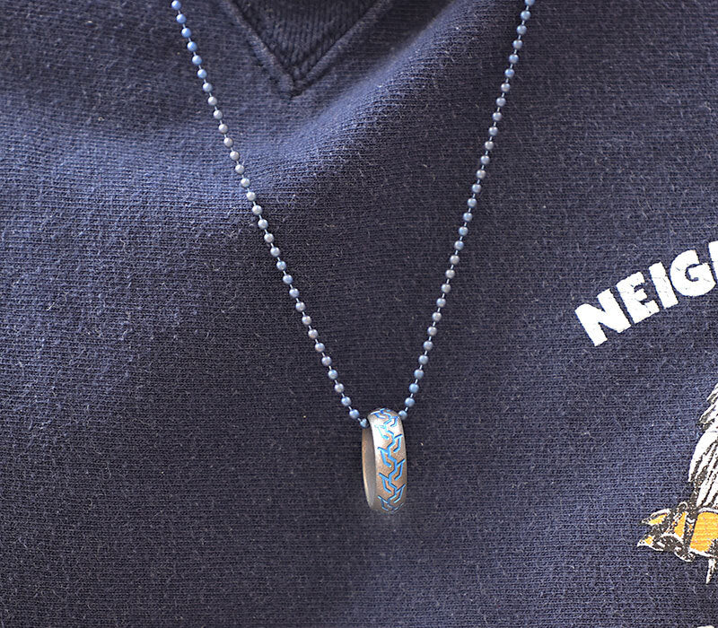 TC4 Titanium Alloy Tire pattern Finger Ring Necklace Pendant bead Decorative EDC 07FC0E-D4 - KOEEK