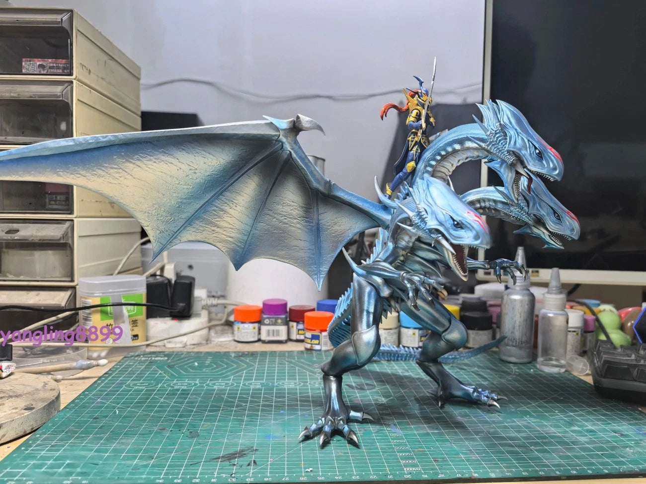 Anime YU-GI-OH! Master Of Knight Dragon Resin Figure Model Toy Collectible 25cm 07FC0E-D4 - KOEEK